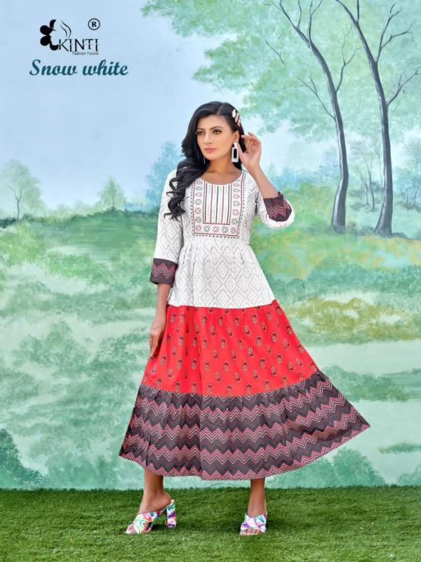 Kinti Snow White New Fancy Designer Anarkali Kurti Collection